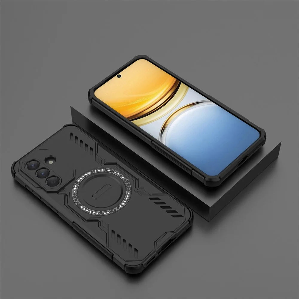 For Samsung Galaxy A37 5G Magnetic Case Butterfly Armor Hollow Heat Dissipation PC + TPU Phone Cover - Black - 4