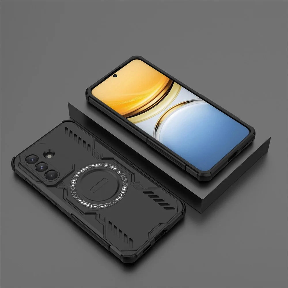 For Samsung Galaxy A57 5G Magnetic Case Butterfly Armor Hollow Heat Dissipation PC + TPU Phone Cover - Black - 4