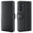 AMORUS For Samsung Galaxy S23 FE Stand Cases Calf Texture Genuine Split Leather Wallet Phone Cover - Black - 1