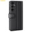 AMORUS For Samsung Galaxy A15 5G Stand Cases Calf Texture Genuine Split Leather Wallet Phone Cover - Black - 7