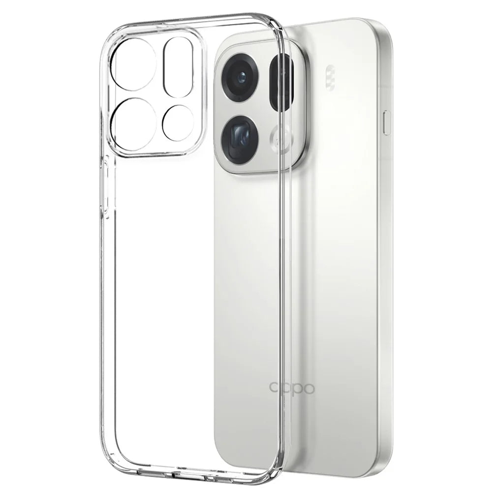 NORTHJO For Oppo Find X9 Pro 5G Case Soft TPU Clear Phone Cover with Tempered Glass Screen Protector (Support Fingerprint Unlock) - 2