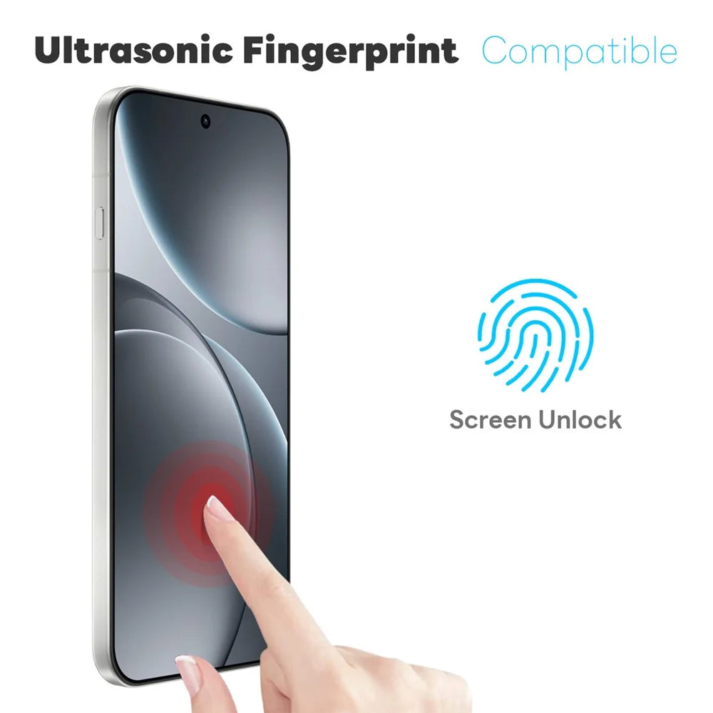 NORTHJO For Oppo Find X9 Pro 5G Case Soft TPU Clear Phone Cover with Tempered Glass Screen Protector (Support Fingerprint Unlock) - 4