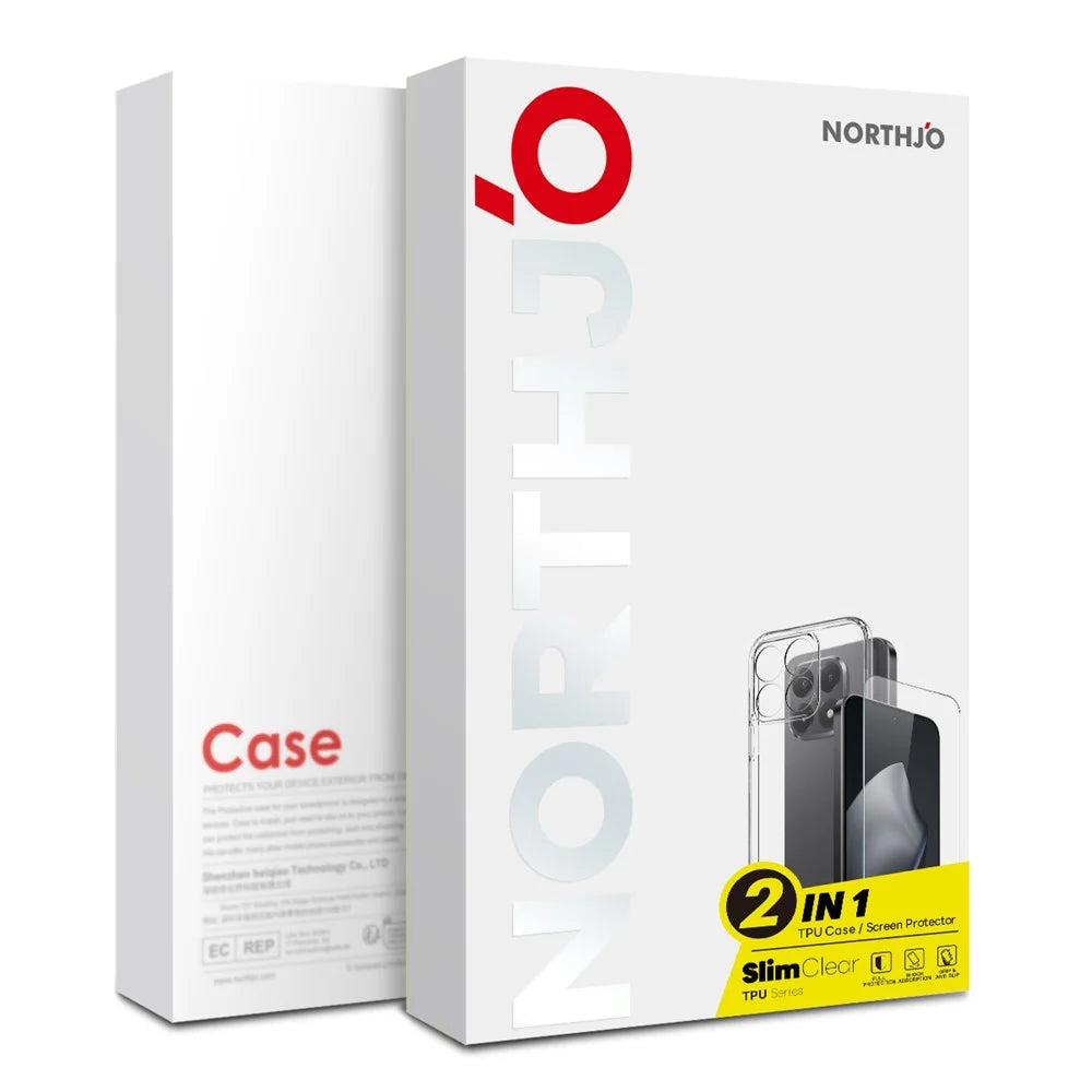 NORTHJO For Oppo Find X9 Pro 5G Case Soft TPU Clear Phone Cover with Tempered Glass Screen Protector (Support Fingerprint Unlock) - 5