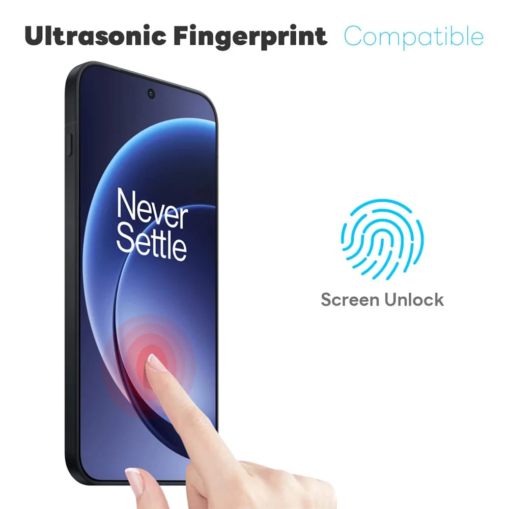 NORTHJO For OnePlus 15 5G Case Soft TPU Clear Phone Cover with Tempered Glass Screen Protector (Support Fingerprint Unlock) - 4