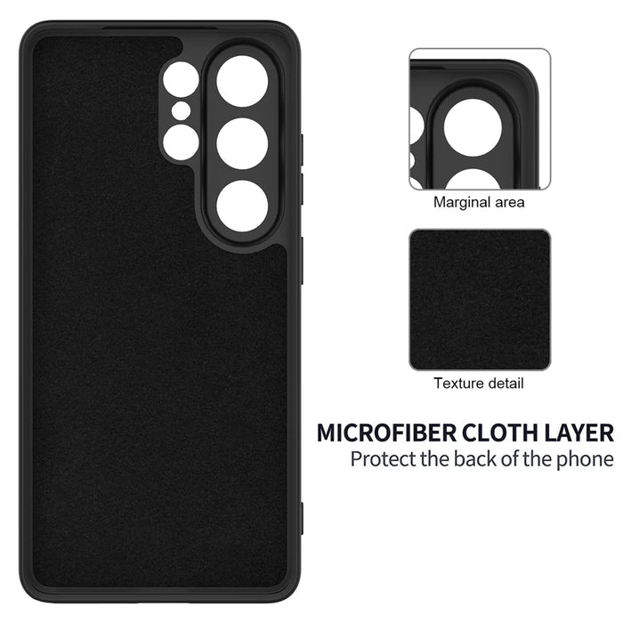 For Samsung Galaxy S26 Ultra Liquid Silicone Case Phone Back Cover with Hand Strap - Black - 6