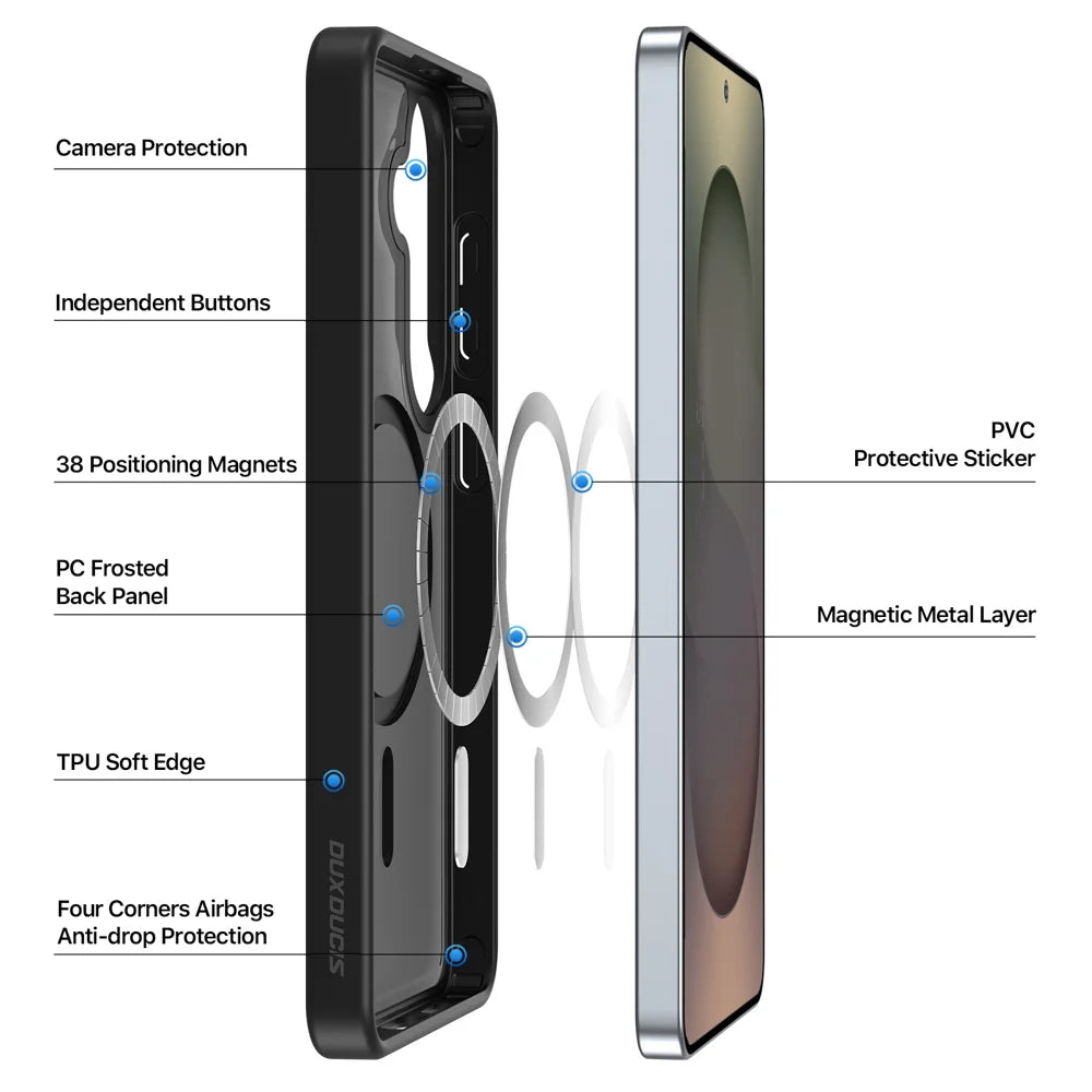 DUX DUCIS For Samsung Galaxy S26+ Magnetic Case  Yind Series PC+TPU Phone Cover - Black - 4