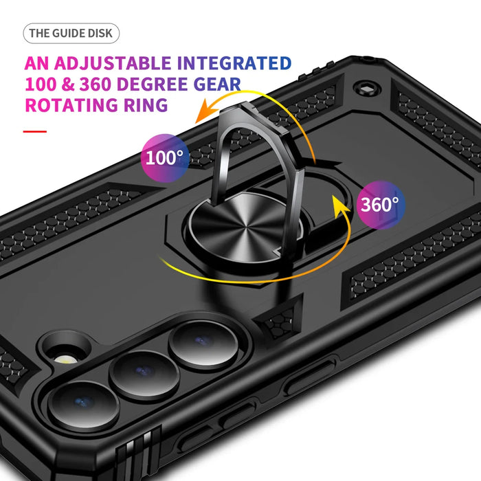 For Samsung Galaxy S26 Case PC + TPU Phone Cover with Kickstand - Black - 4