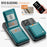 JEEHOOD For iPhone 17 Pro Max Leather Back Cover  J06 Magnetic Phone Case with Card Bag RFID Blocking - Blue - 2