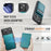 JEEHOOD For iPhone 17 Pro Max Leather Back Cover  J06 Magnetic Phone Case with Card Bag RFID Blocking - Blue - 3