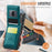 JEEHOOD For iPhone 17 Pro Max Leather Back Cover  J06 Magnetic Phone Case with Card Bag RFID Blocking - Blue - 7