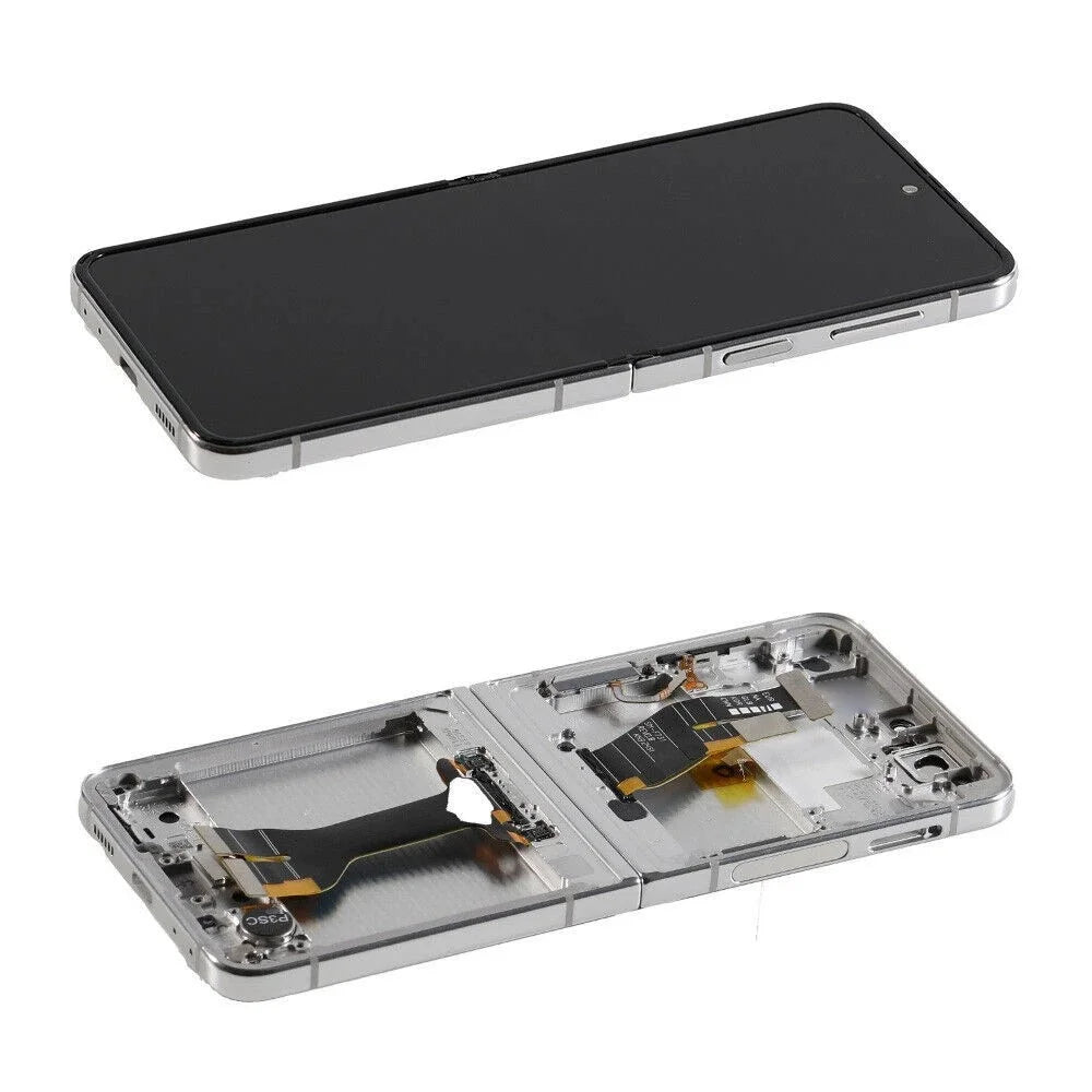 For Samsung Galaxy Z Flip5 5G F731 Grade B AMOLED Screen and Digitizer Assembly + Frame (without Logo) - Silver - 1