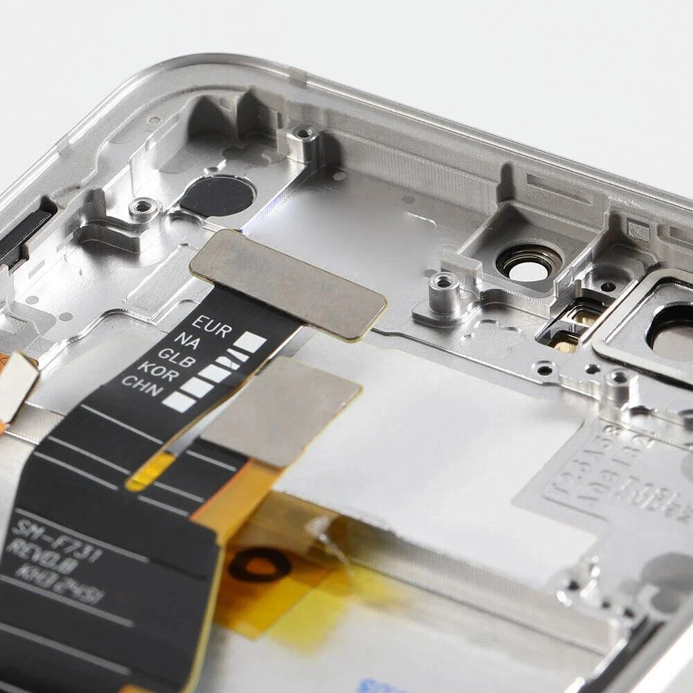 For Samsung Galaxy Z Flip5 5G F731 Grade B AMOLED Screen and Digitizer Assembly + Frame (without Logo) - Silver - 6