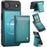 JEEHOOD For iPhone Air Leather Back Cover  J06 Magnetic Phone Case with Card Bag RFID Blocking - Blue - 1