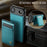 JEEHOOD For iPhone Air Leather Back Cover  J06 Magnetic Phone Case with Card Bag RFID Blocking - Blue - 4