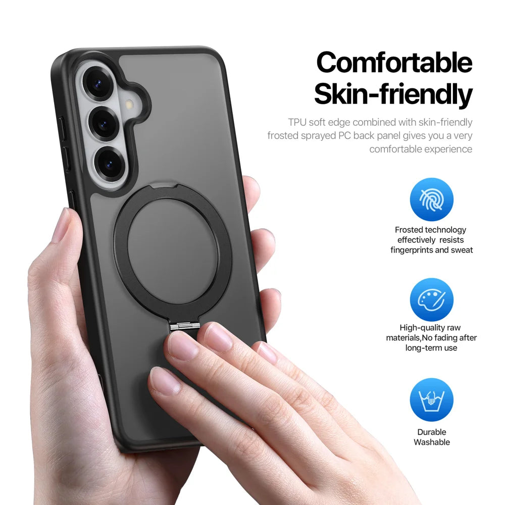 DUX DUCIS For Samsung Galaxy S26+ Magnetic Case  Yind Series Kickstand PC TPU Matte Phone Cover - Black - 5
