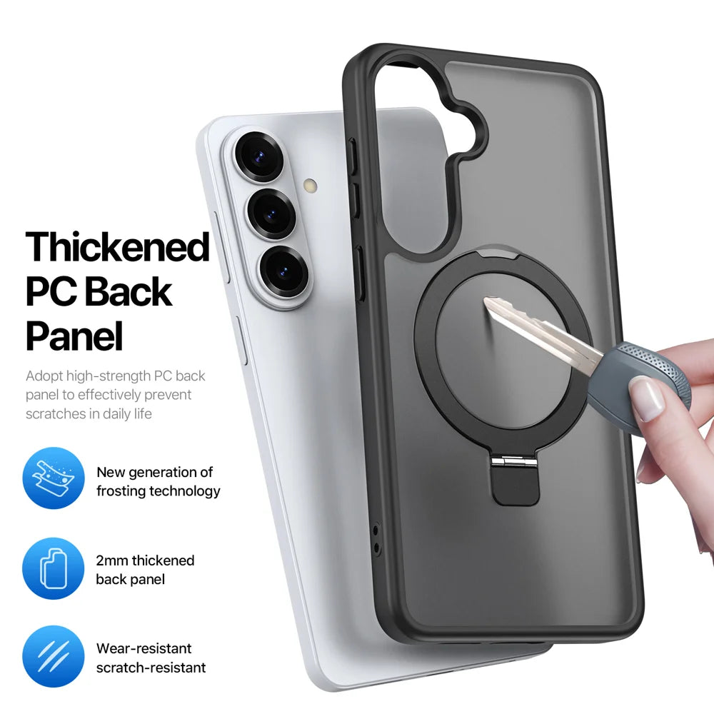 DUX DUCIS For Samsung Galaxy S26+ Magnetic Case  Yind Series Kickstand PC TPU Matte Phone Cover - Black - 7