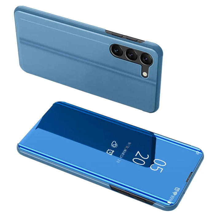For Samsung Galaxy S23 Flip Leather Cover with Stand Full Body Protective Phone Case - Blue - 1