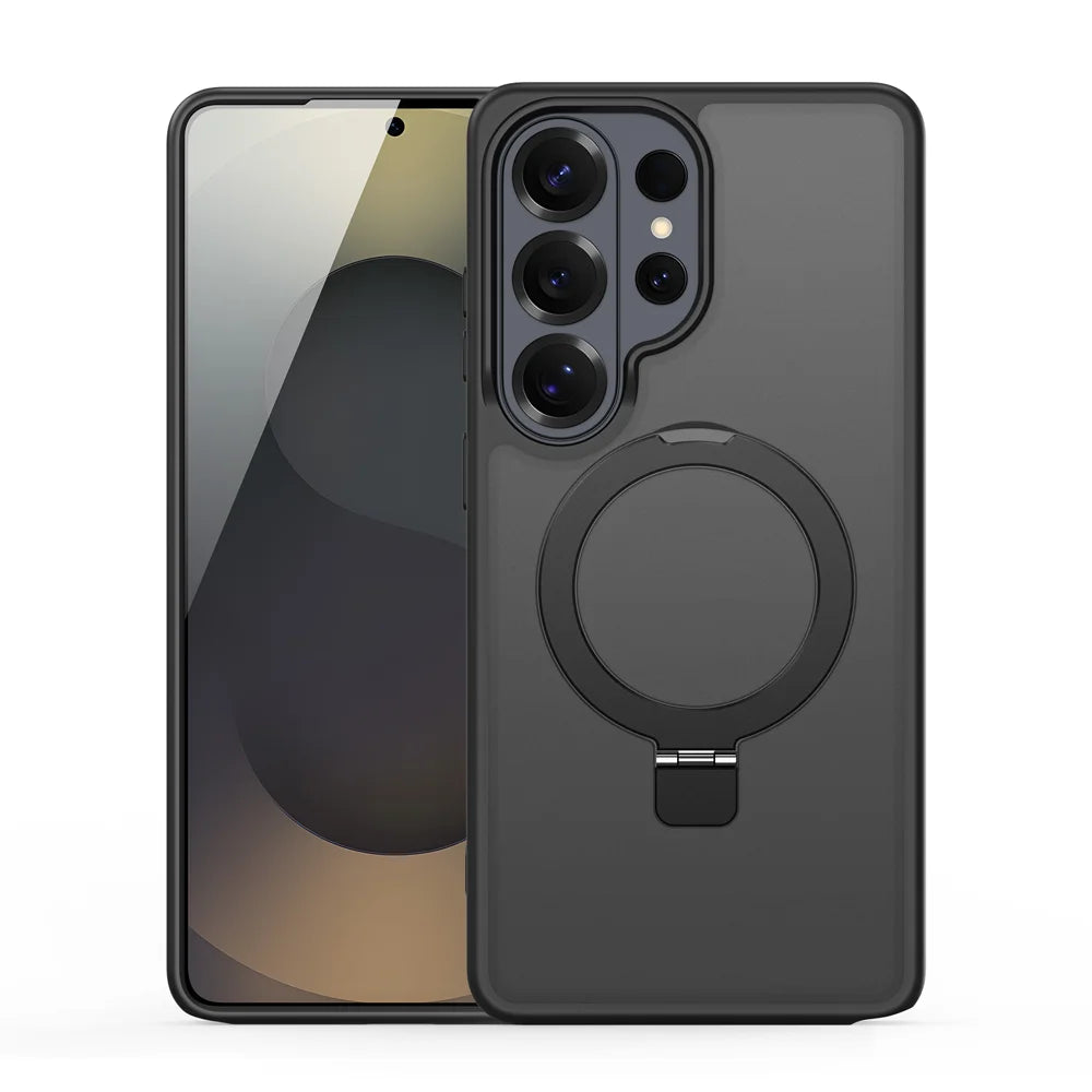 DUX DUCIS For Samsung Galaxy S26 Ultra Magnetic Case  Yind Series Kickstand PC TPU Matte Phone Cover - Black - 1