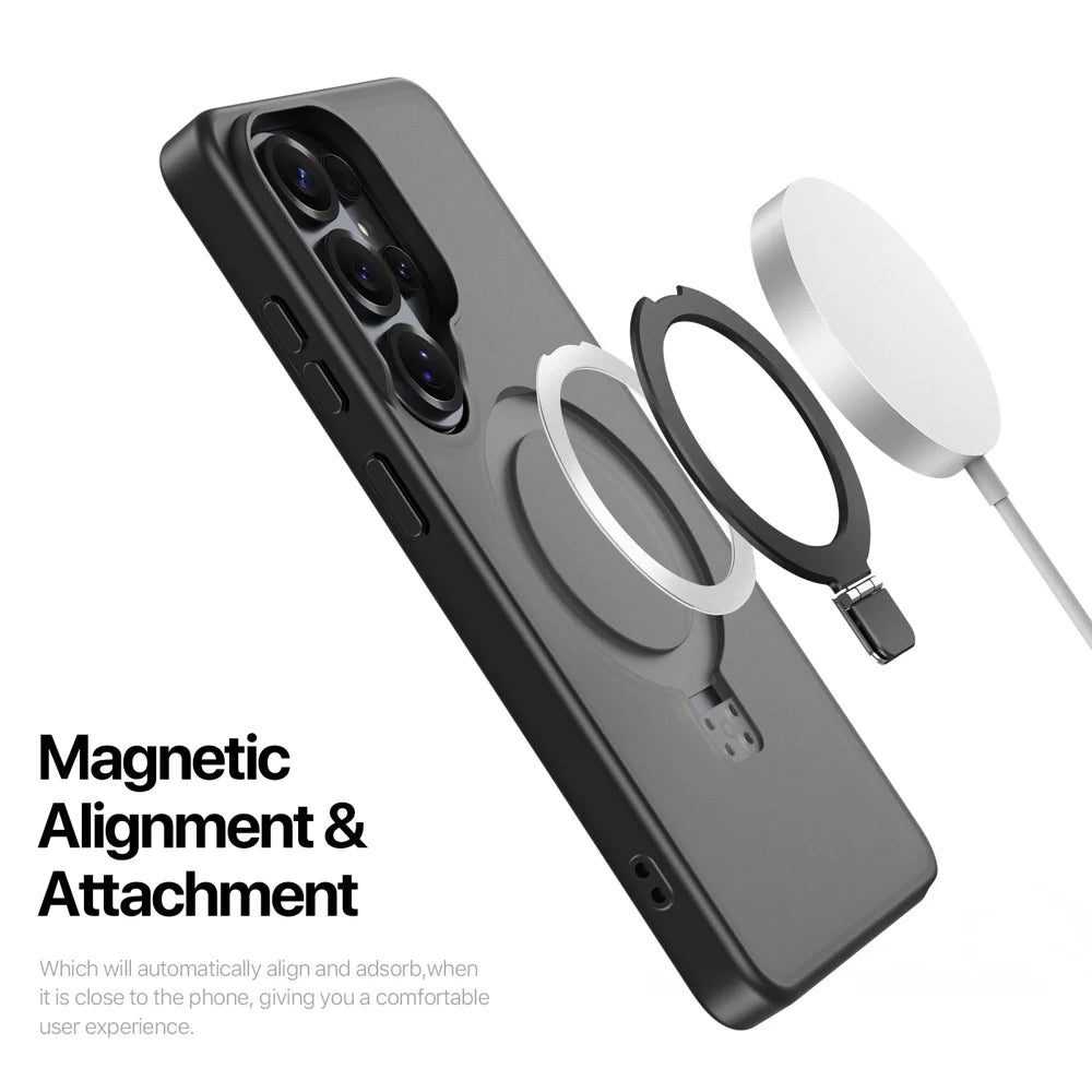DUX DUCIS For Samsung Galaxy S26 Ultra Magnetic Case  Yind Series Kickstand PC TPU Matte Phone Cover - Black - 6