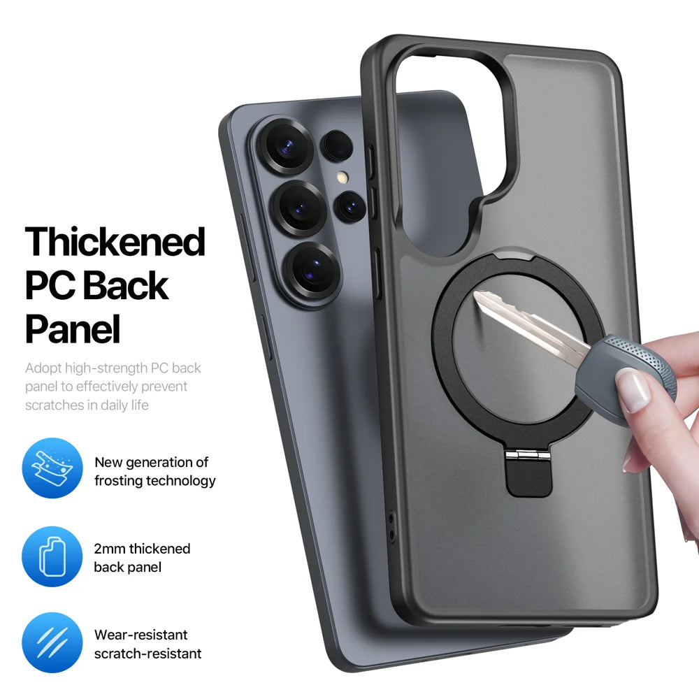 DUX DUCIS For Samsung Galaxy S26 Ultra Magnetic Case  Yind Series Kickstand PC TPU Matte Phone Cover - Black - 7