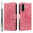 For Samsung Galaxy A37 5G Leather Wallet Case Sunflower Imprinted Phone Cover - Pink - 1