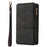 For Samsung Galaxy S26+ Zipper Wallet Case with 15 Card Slots and Strap Leather Phone Cover - Black - 7