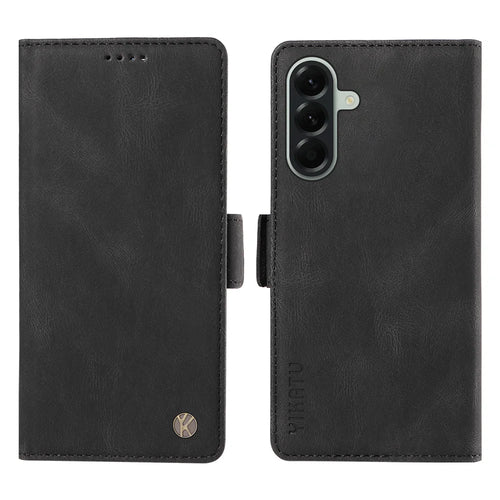 YIKATU For Samsung Galaxy A57 5G Leather Case  YK-005 Skin-touch Feeling Wallet Phone Cover - Black - 1