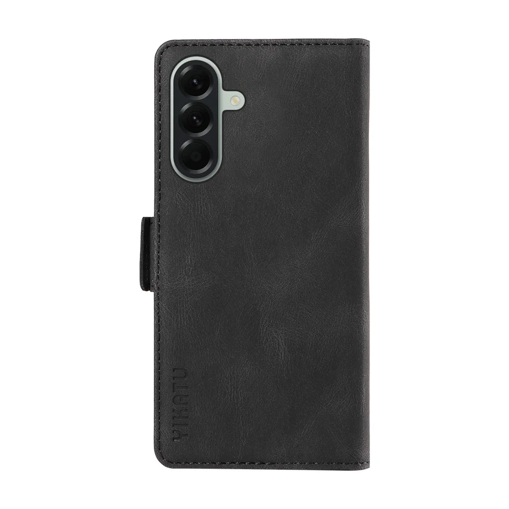 YIKATU For Samsung Galaxy A57 5G Leather Case  YK-005 Skin-touch Feeling Wallet Phone Cover - Black - 7