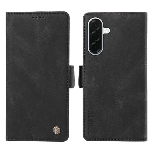 YIKATU For Samsung Galaxy A37 5G Leather Case  YK-005 Skin-touch Feeling Wallet Phone Cover - Black - 1