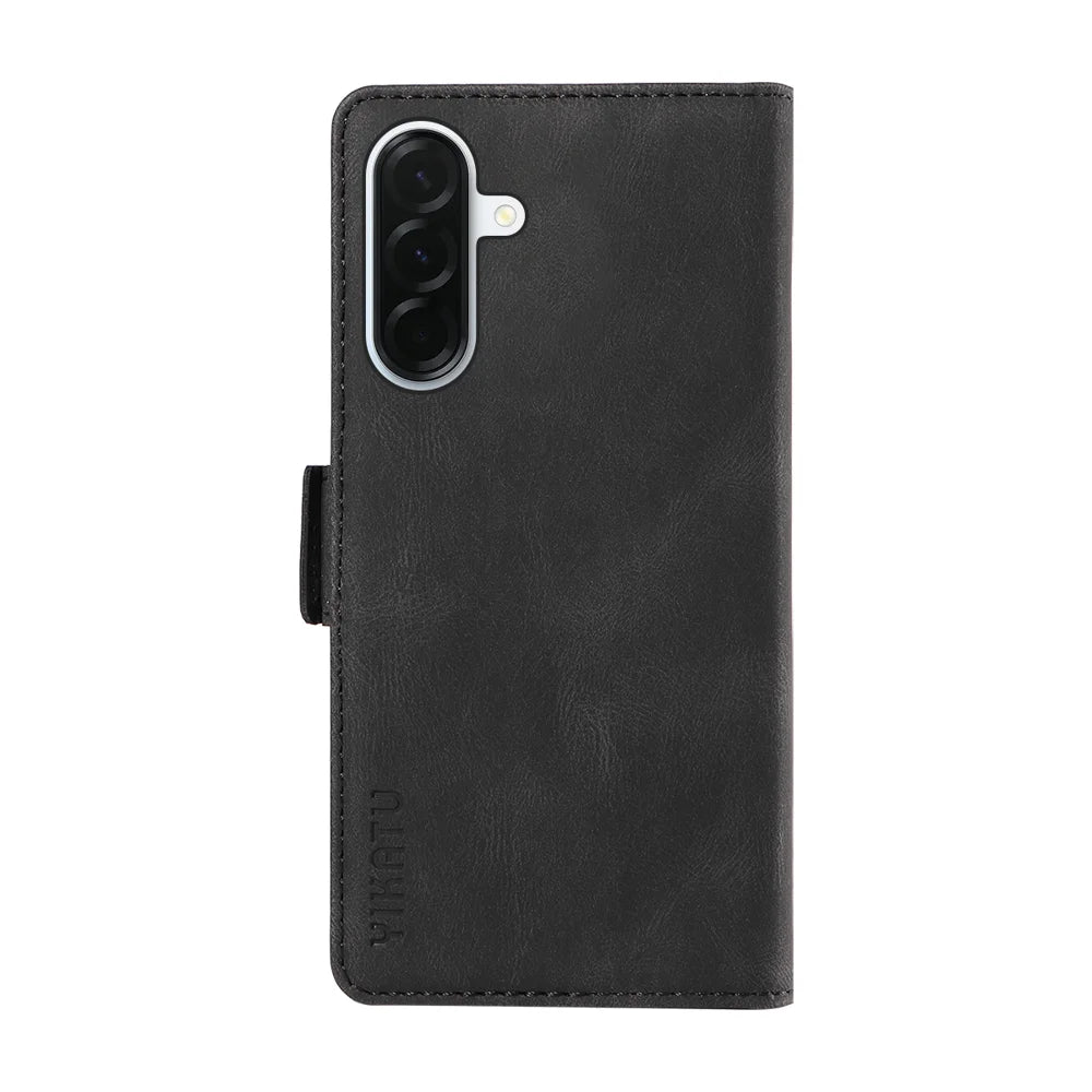 YIKATU For Samsung Galaxy A37 5G Leather Case  YK-005 Skin-touch Feeling Wallet Phone Cover - Black - 7