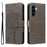 For Samsung Galaxy A57 5G Phone Case with Stand Cat Tree Pattern Leather Wallet Mobile Cover - Grey - 1