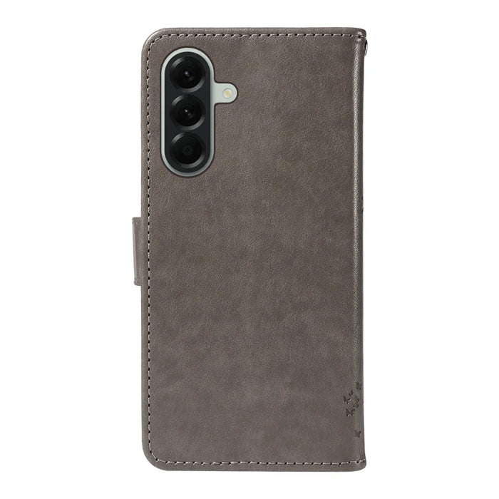 For Samsung Galaxy A57 5G Phone Case with Stand Cat Tree Pattern Leather Wallet Mobile Cover - Grey - 7