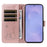 For Samsung Galaxy S26+ Case Cat Pattern Imprint Leather Phone Cover with Wrist Strap - Rose Gold - 2