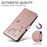 For Samsung Galaxy S26+ Case Cat Pattern Imprint Leather Phone Cover with Wrist Strap - Rose Gold - 5