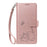 For Samsung Galaxy S26+ Case Cat Pattern Imprint Leather Phone Cover with Wrist Strap - Rose Gold - 6