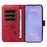 For Samsung Galaxy S26+ Leather Wallet Case with Strap Dandelion Imprint Phone Stand Cover - Red - 2