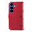 For Samsung Galaxy S26+ Leather Wallet Case with Strap Dandelion Imprint Phone Stand Cover - Red - 7