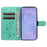 For Samsung Galaxy S26+ PU Leather Cases Flower Pattern Wallet Stand Phone Cover with Strap - Green - 2