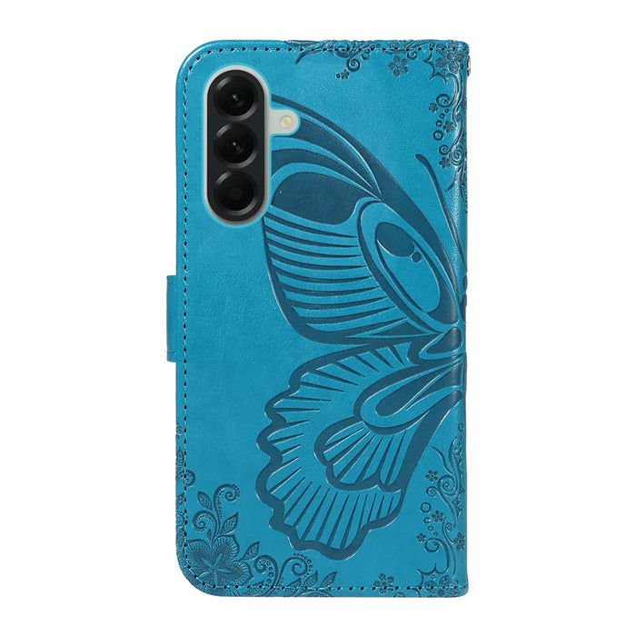 For Samsung Galaxy A57 5G Case Butterfly Pattern PU Leather Folio Flip Phone Cover -  Blue - 7