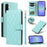 For Samsung Galaxy A37 5G Wallet Case Rhombus Leather Phone Cover with Strap - Green - 1
