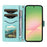 For Samsung Galaxy A57 5G Wallet Case Rhombus Leather Phone Cover with Strap - Green - 2