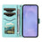 For Samsung Galaxy S26+ Wallet Case Rhombus Leather Phone Cover with Strap - Green - 2