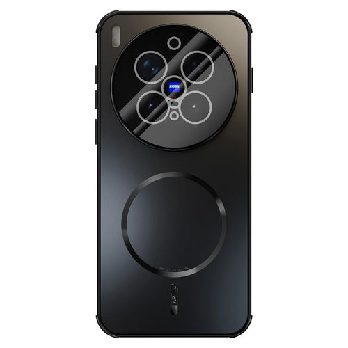 ABEEL For vivo X300 Pro 5G Magnetic Case TPU PC Cooling Matte Phone Back Cover with Lens Film - Black - 1