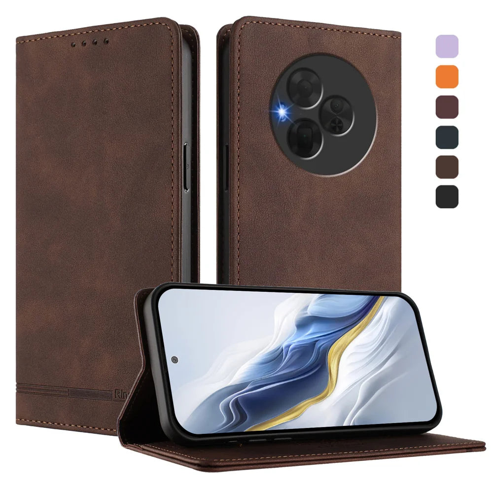 For TCL NxtPaper 60 Ultra 5G Case RINACASIS RC23 RFID Blocking Wallet Stand PU Leather Phone Cover - Brown - 2