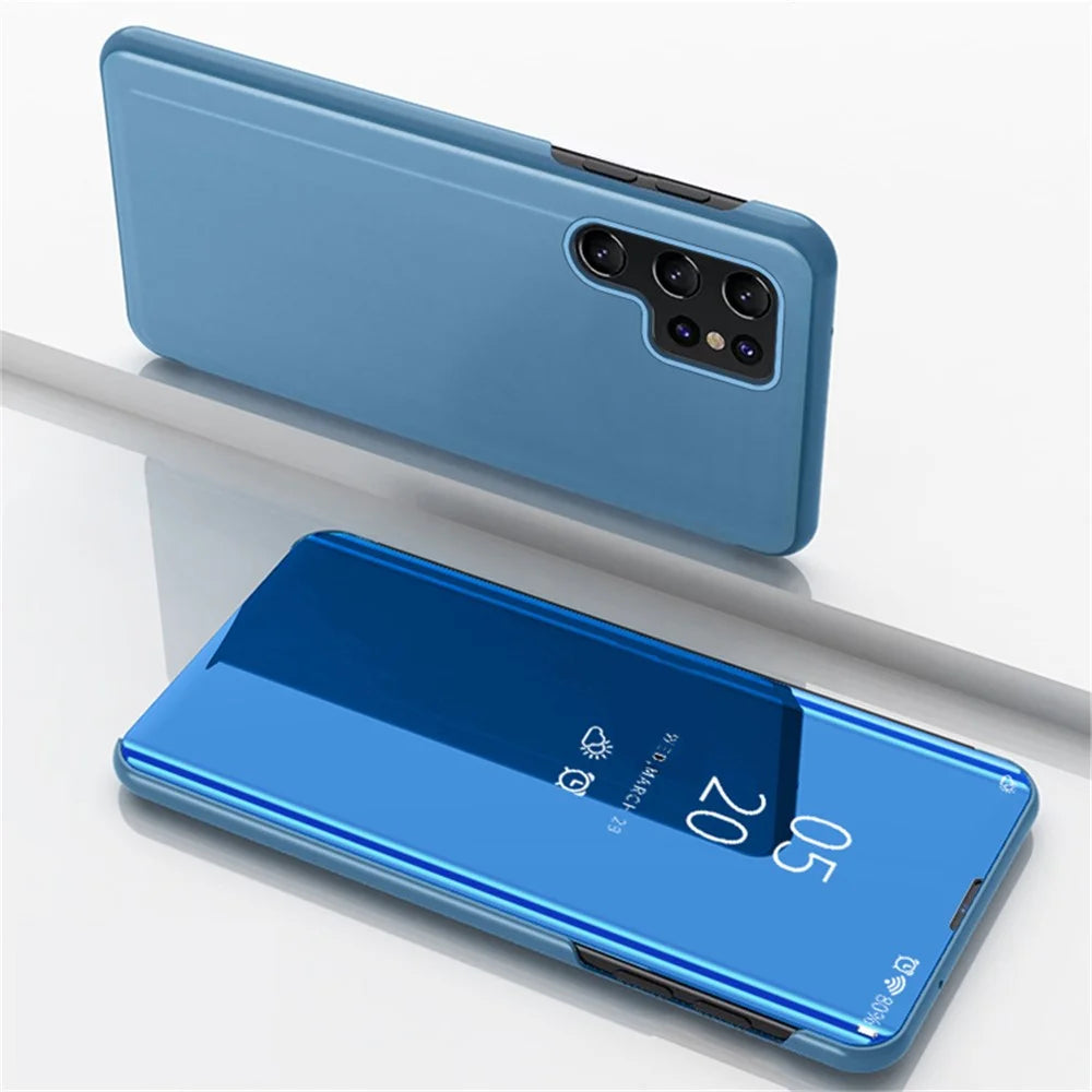 For Samsung Galaxy S23 Ultra Flip Leather Cover with Stand Full Body Protective Phone Case - Baby Blue - 2