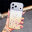For iPhone 18 Pro Max / 17 Pro Max Case Glitter Epoxy Design TPU Protective Case with Sparkly Rhinestone Decor Wave Frame - Gradient Yellow - 1