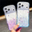 For iPhone 18 Pro Max / 17 Pro Max Case Glitter Epoxy Design TPU Protective Case with Sparkly Rhinestone Decor Wave Frame - Gradient Yellow - 4