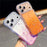 For iPhone 18 Pro Max / 17 Pro Max Case Glitter Epoxy Design TPU Protective Case with Sparkly Rhinestone Decor Wave Frame - Gradient Yellow - 5