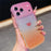 For iPhone  18 Pro / 17  Pro Case Sparkle Rhinestone Decor TPU Phone Cover with Glitter Gradient Card - Pink / Orange - 1