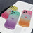 For iPhone  18 Pro / 17  Pro Case Sparkle Rhinestone Decor TPU Phone Cover with Glitter Gradient Card - Pink / Orange - 6